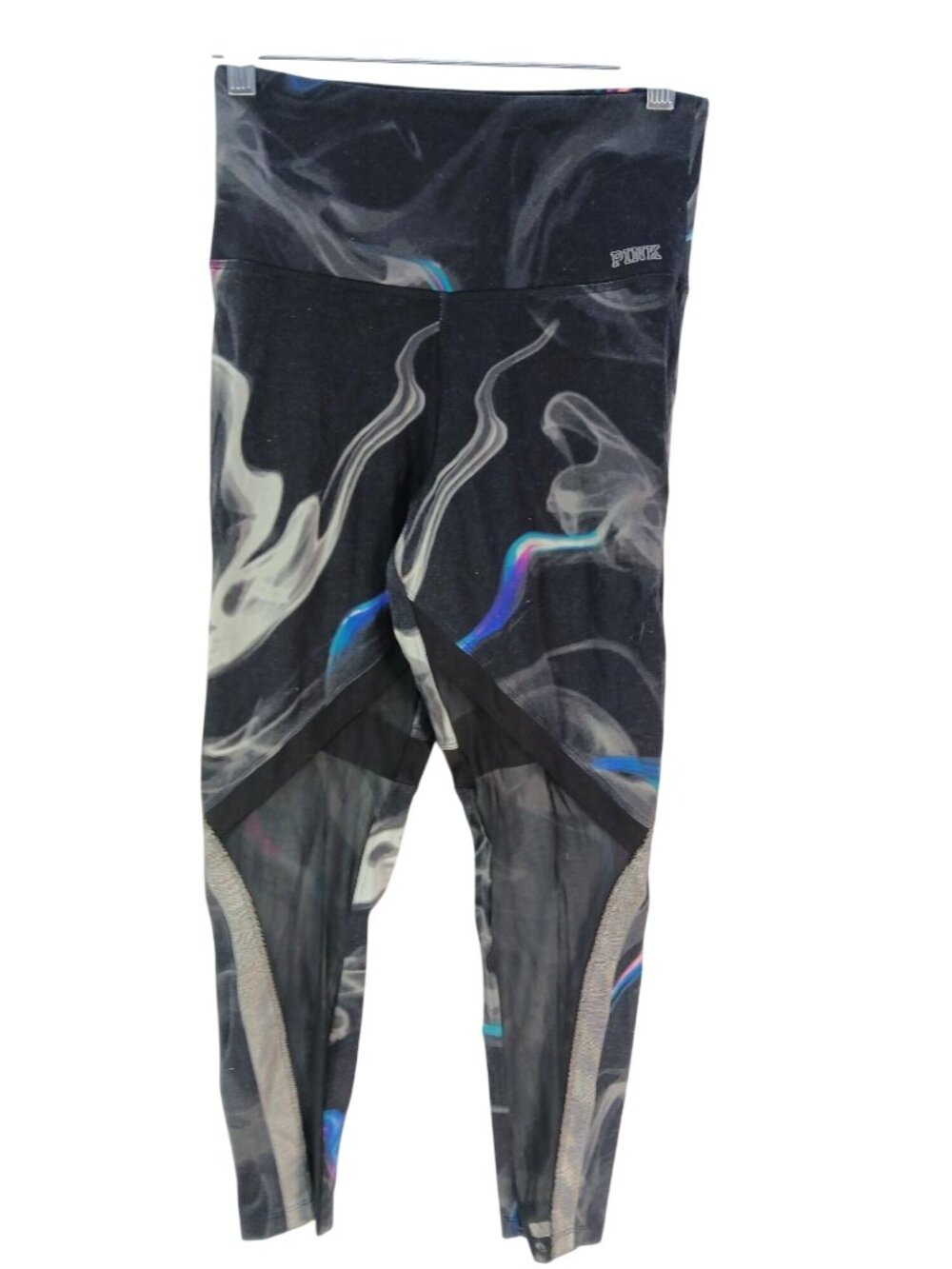 Pink Victorias Secret Ultimate Leggings S Mesh Metallic Marble Swirled Black